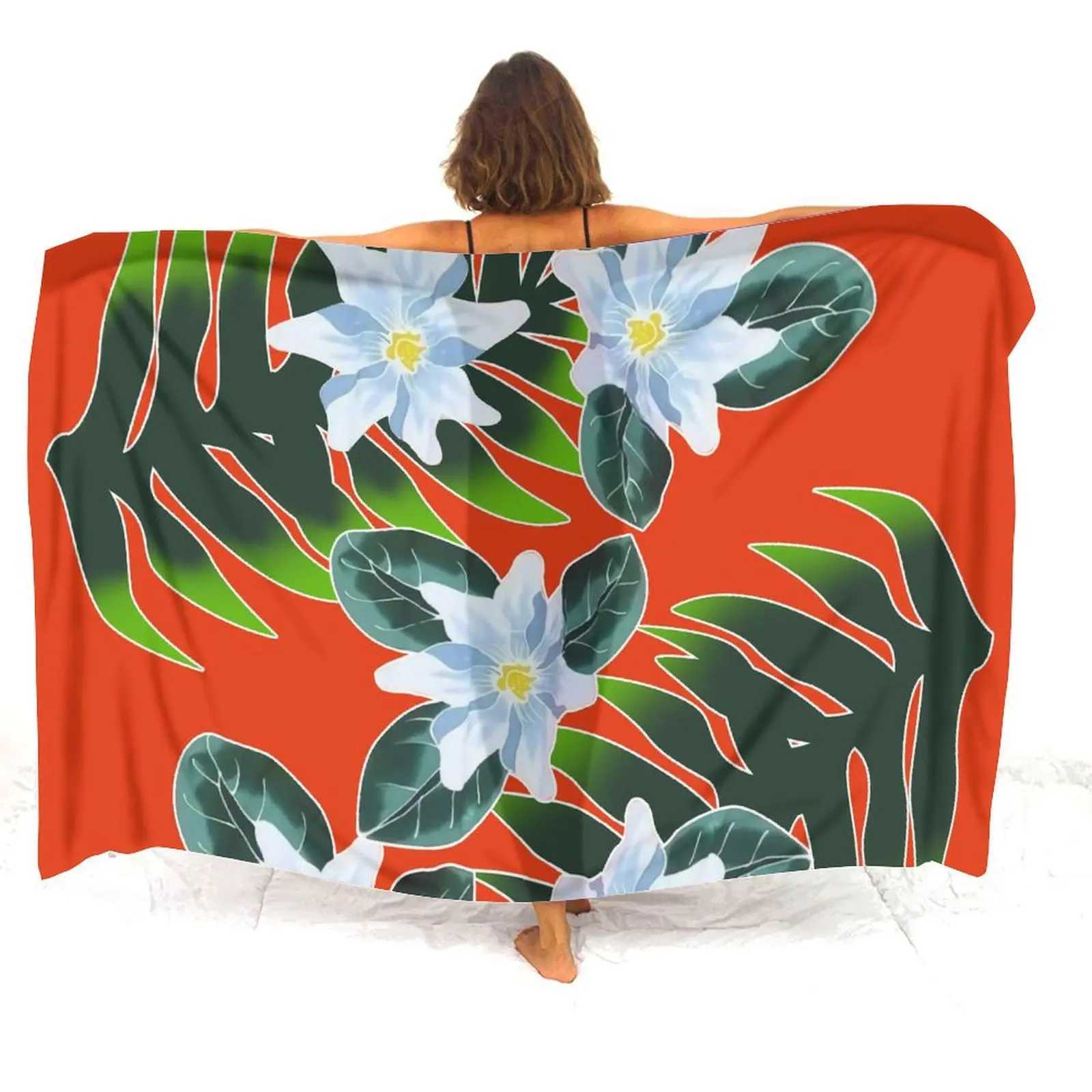 Samoa Island Club Ladies Sarong Shl Custom Beach ron Sunblock Coat Polynesian Flower Pattern Design New 2024 W250120