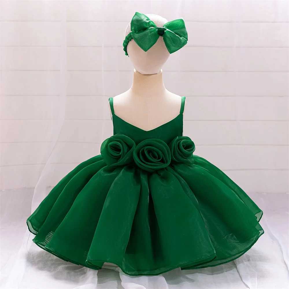 Christmas Baptism Party Dress for Girls Costume Toddler Bow 1st Birthday Flower Wedding Princess Dresses Bridesmaid Evening Gown X250203