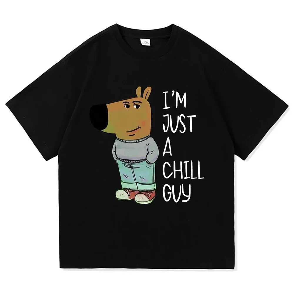 Im just a calm guy meme T-shirt summer fashion mens letter printed T-shirt unisex high-quality cartoon retro cotton T-shirt X250203