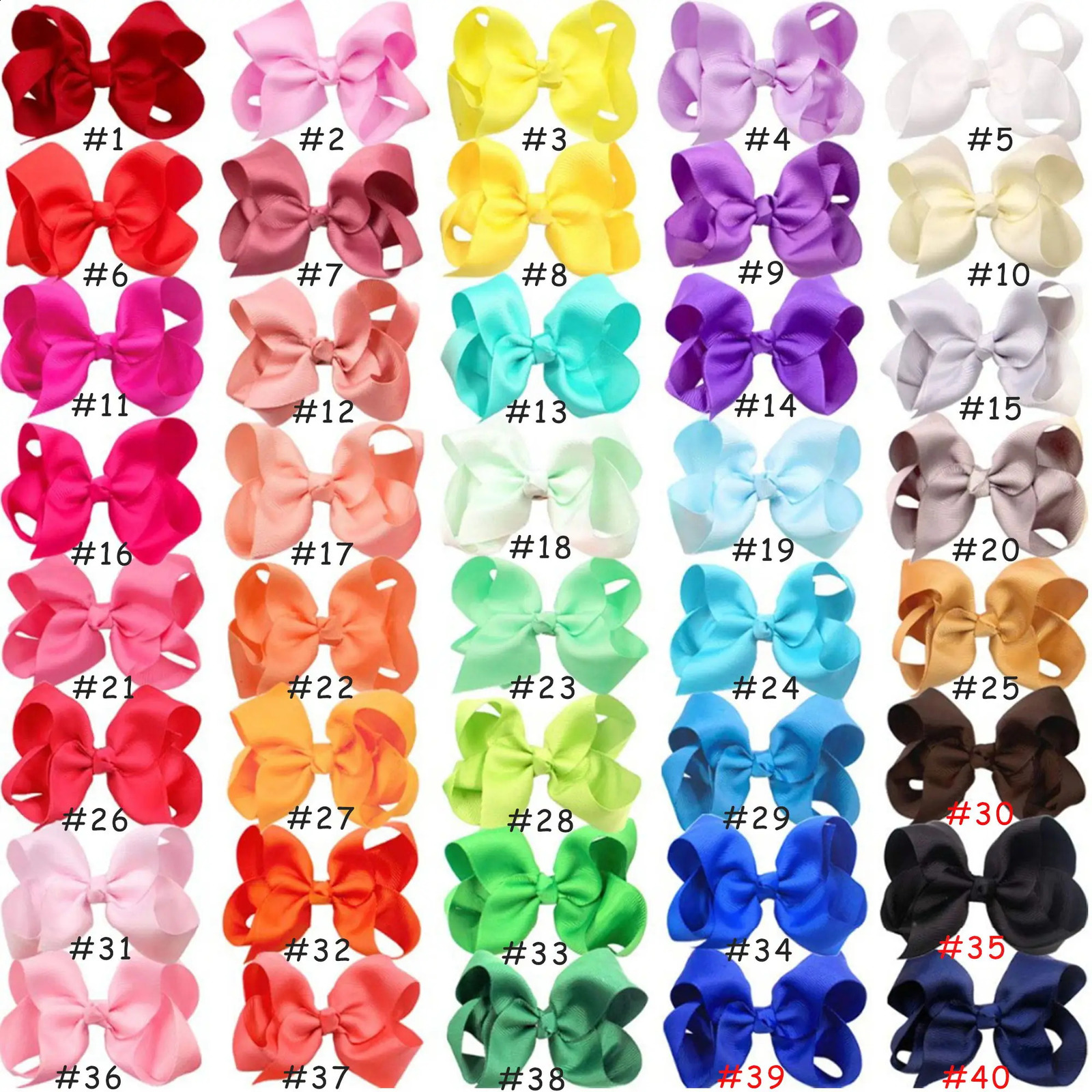 40/58Colors 4.5 Inch Kid Girls Large Ribbon Hair Bows Clips Accessories for Toddlers Kids Girls hair Accessories 250120