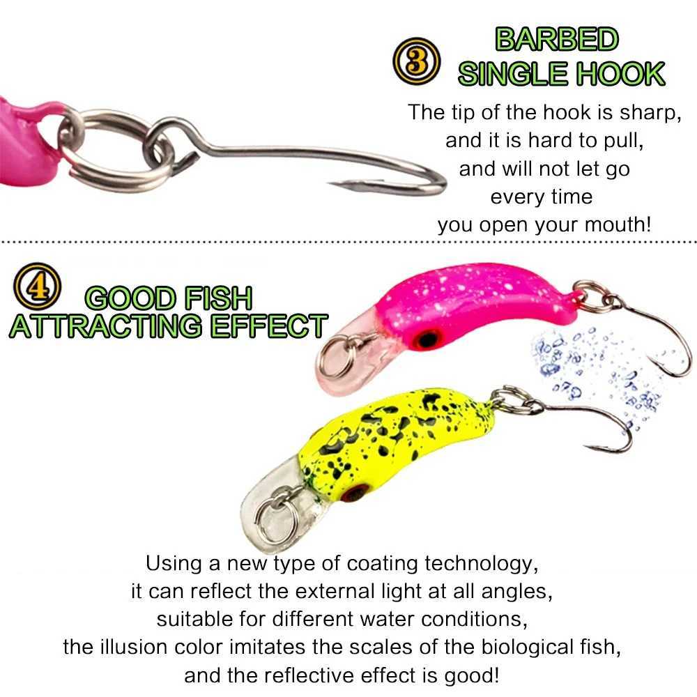 FLYSAND 8Pcs/Box Floating Mini Minnow Fishing Lures Artificial Hard Bait Sharp Hook Crankbait Lure Fishing AccessoriesXJ250122
