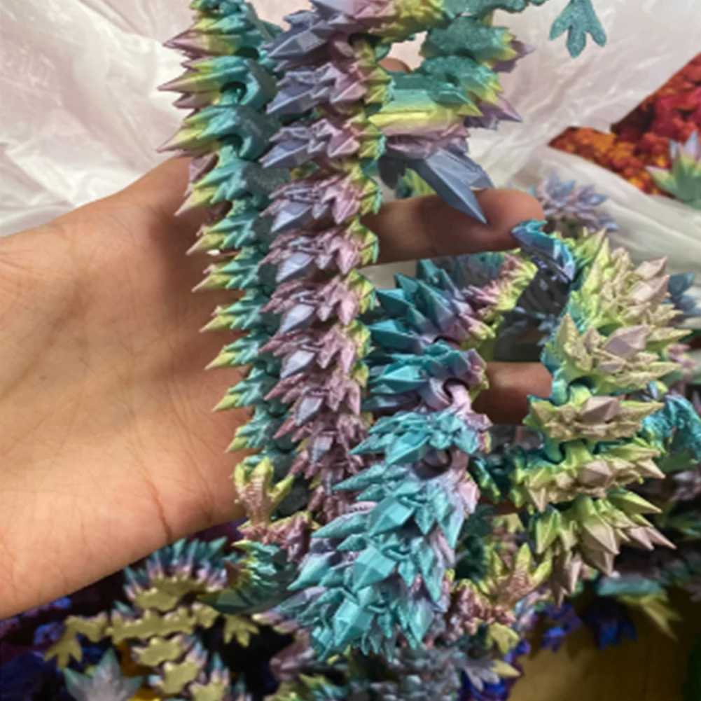 NEW 3D Gem Toys Crystal Printed in with Egg Best Gift Chinese Dragon Flexible Toy for Autism/ADHD Free shipping