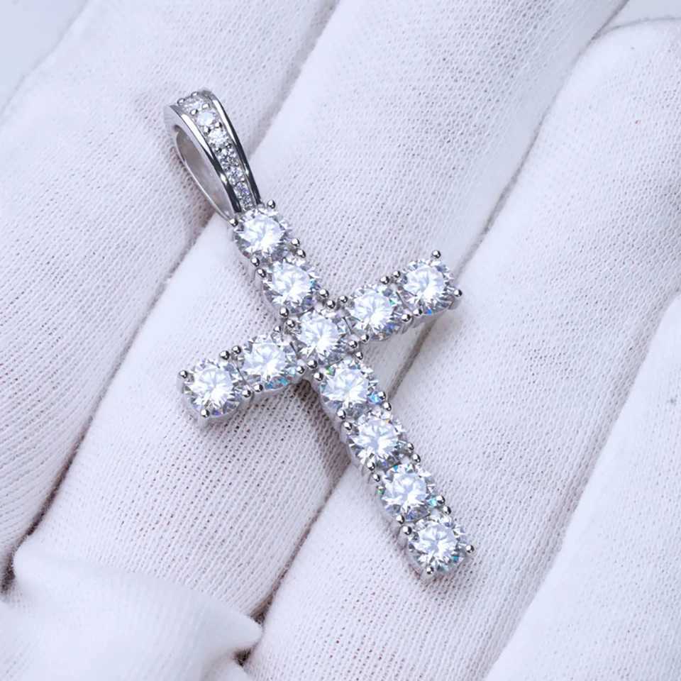Wholesale Fashion Simple Bling Cross Pendant d Out Cubic Zirconia Diamond 18k Gold Plated Christian Charm Jewelry Women Men XJ250114