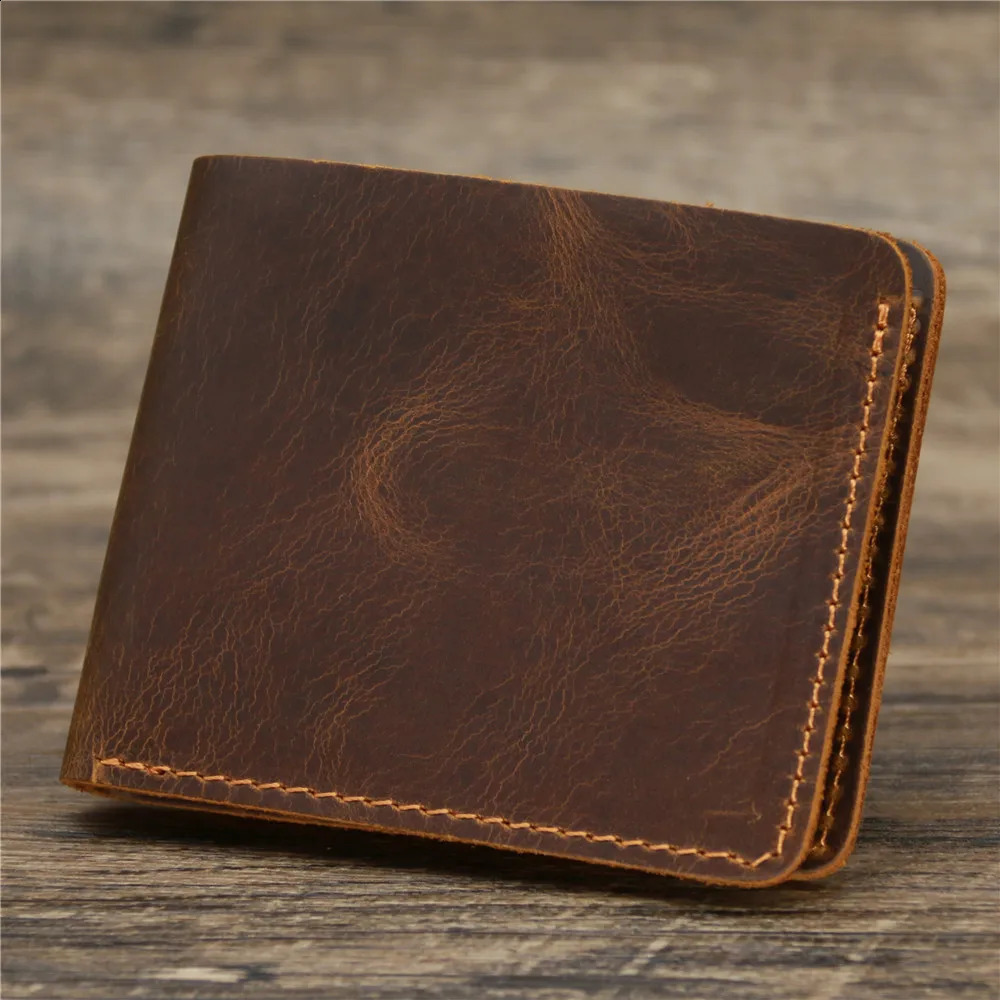 Vintage Card Holder Men Genuine Leather Credit Card Holder Small Wallet Money Bag ID Card Case Mini Purse For Male 250120