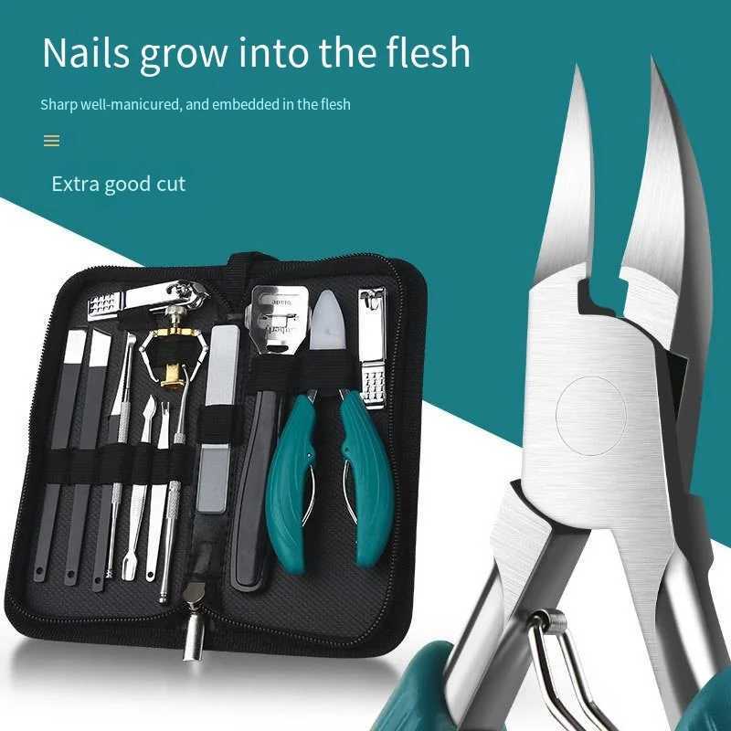 Professional Toe Nail Clippers Cutter ingrown toenail tool Thick Nails Dead Skin Dirt Remover Super Sharp Curved Nail ToolXJ250116