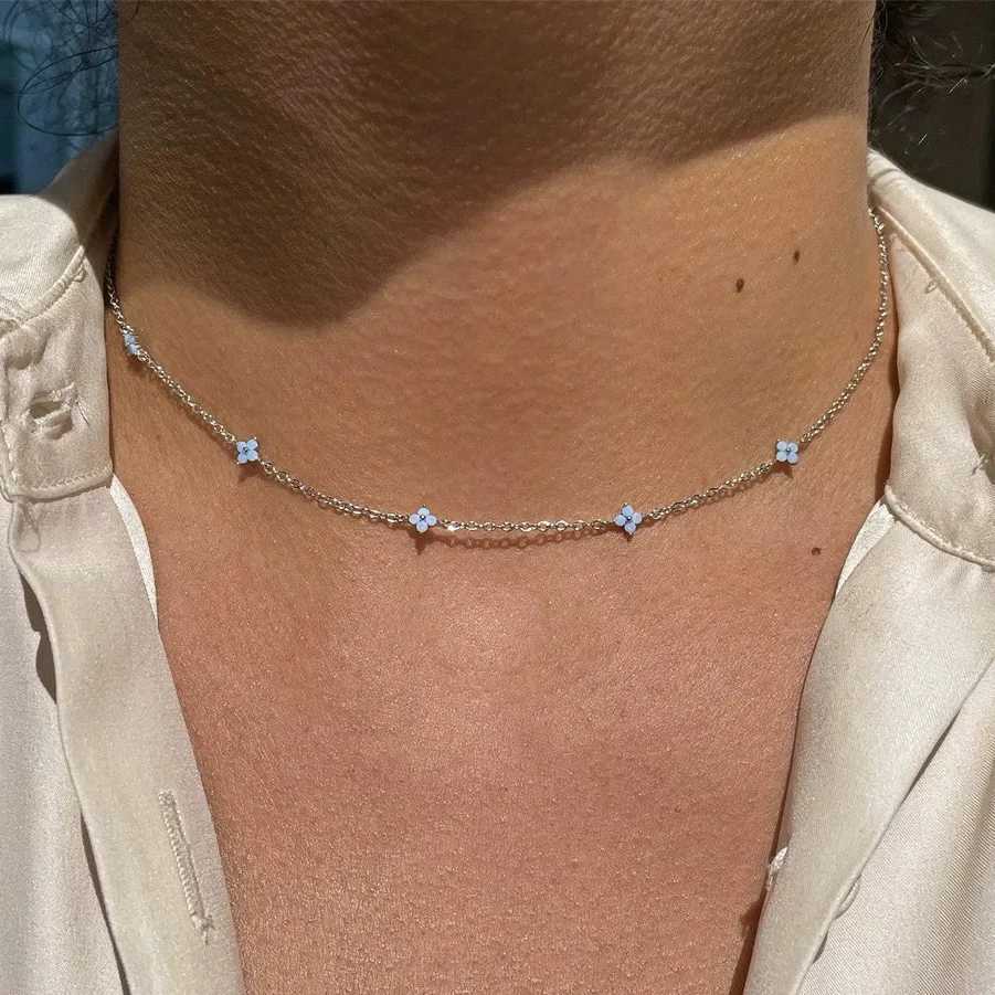 925 Silver Zircon 18K Chain Choker Necklaces for Fashion Women Classic Fine Jewelry Minimalist AccoriesXJ250114