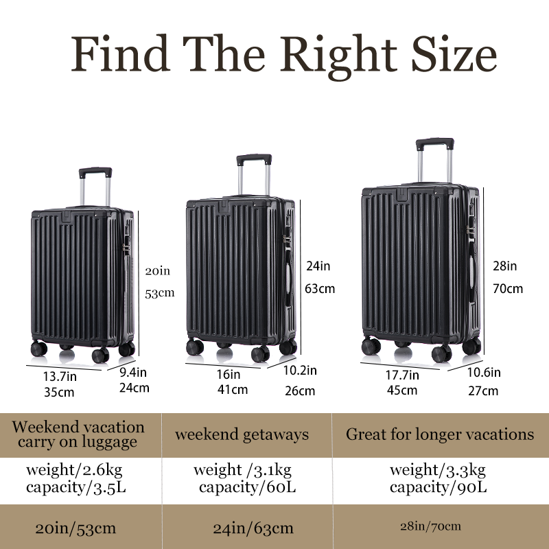 20/24/28 inch large capacity luggage, lightweight and wear-resistant business travel suitcase, anti drop and waterproof universal mute wheel