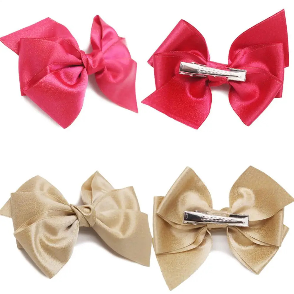30 Pieces 4.5 Inch Hair Bows Clips Chiffon Ribbon Boutique Pigtail Hair Bow Alligator Clips For Girls Toddlers Kids 250120