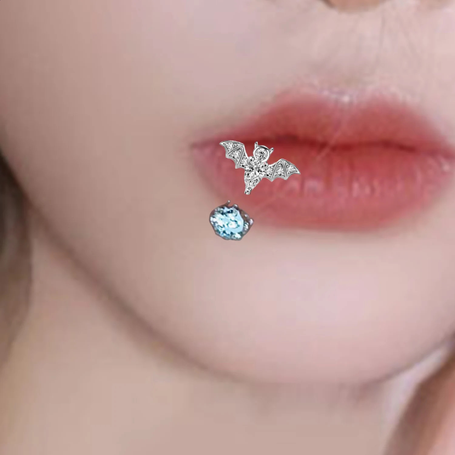 1Pcs Stainless Steel Piercing Lip Ring Bat Butterfly C Shaped Stud for Women Girl Fashion Gothic Body Jewelry 250110