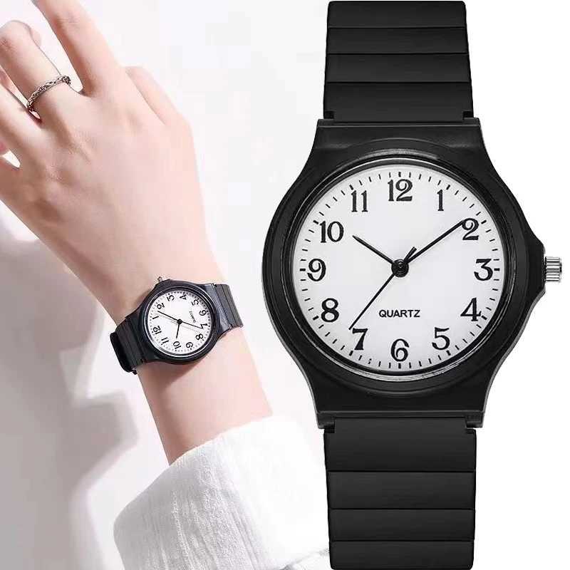 YIKAZE Small Black Watches Childrens Watch Primary Secondary School Girls Simple Quartz Clock Wens Fashion Quartz Wristwatch X250203