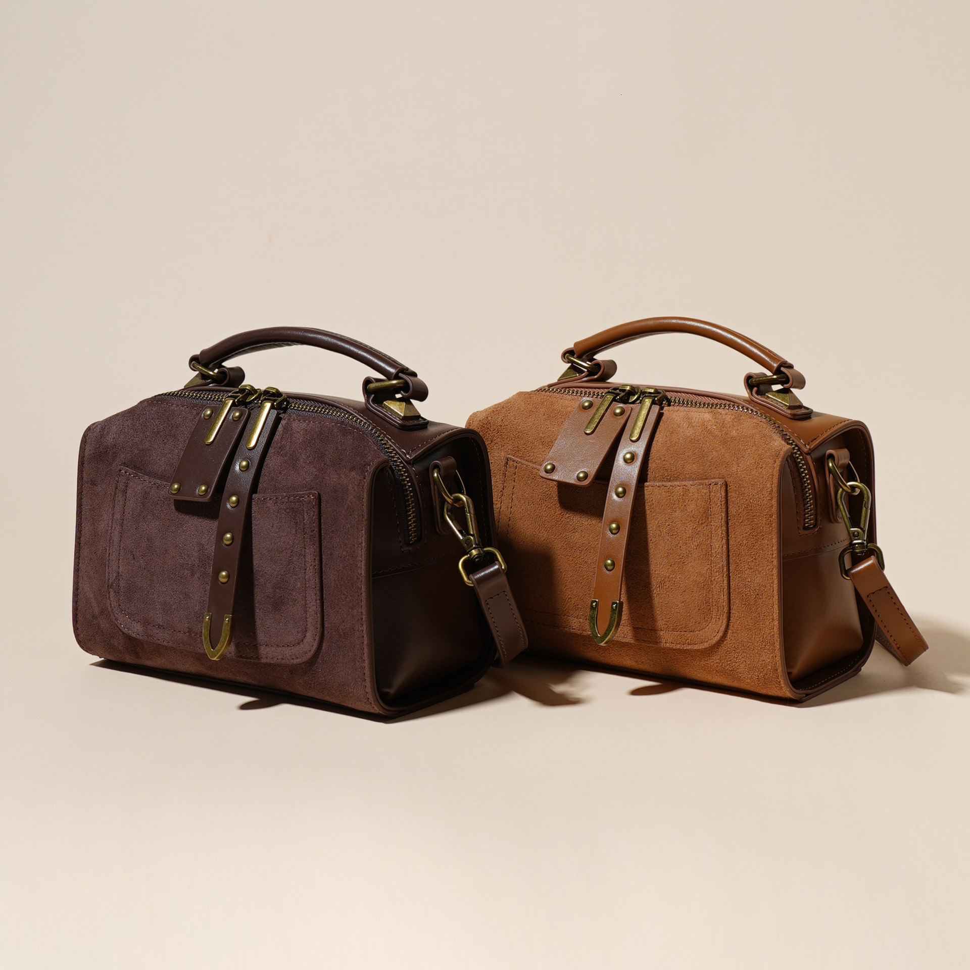 Bag Genuine Leather Boston Women's Autumn Winter New Style, Trendy And Fashionable, Versatile For Commuting, Shoulder Bag, Crossbody Handbag
