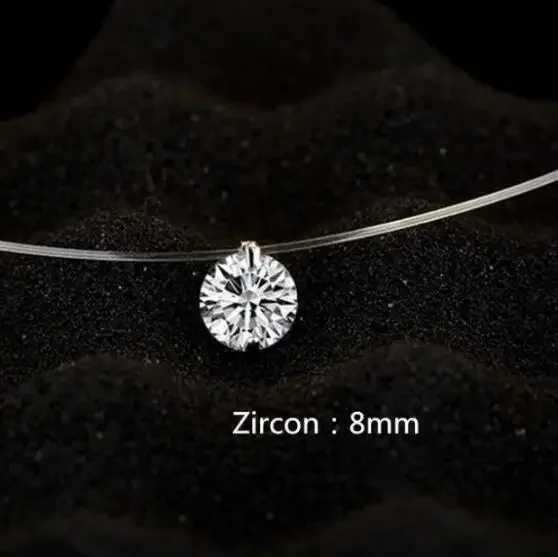 Andara 1ct Moissanite Diamond S925 Sterling Silver Invisible Transparent Fishing Line Clavicle Chain Necklace Womens JewelryXJ250114