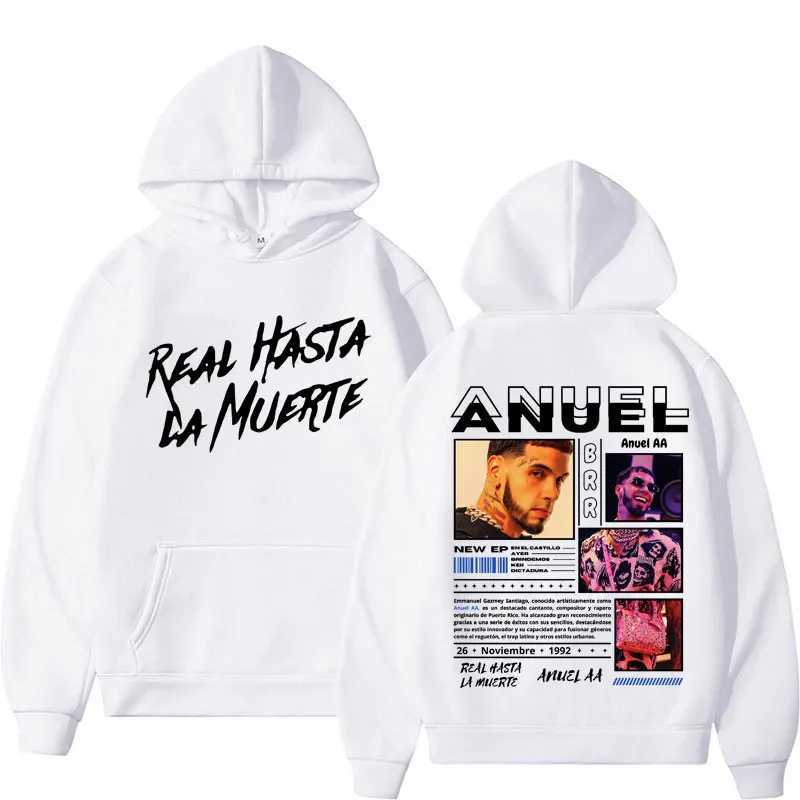 Rapper Anuel AA Real Hasta La Muerte Hoodies Men Women Hip Hop Retro Style Sweatshirt Pullover Harajuku Fashion Oversized HoodedXJ2500118