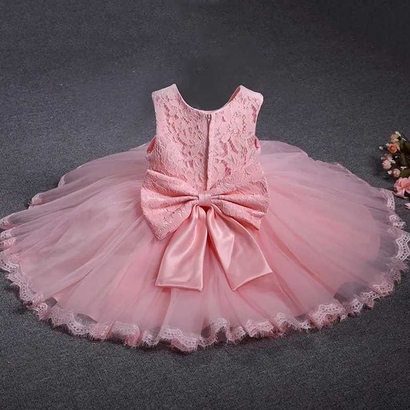 Baby Girls Princess Dress Long Sleeve 1st Year Birthday Dress White Lace Infant Gown Christening Party Newborn Baptism Clothes X250203