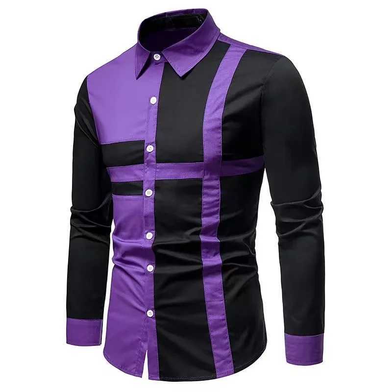 Mens Casual Plaid Striped Patchwork Shirt Button Lapel Soft Comfortable Sports Mens Tops Plus SizeXJ250121