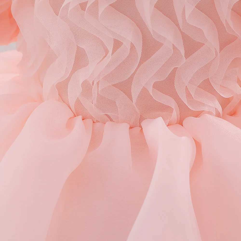 Pageant 1 Year Birthday Dress For Baby Girl Clothes Floral Princess Dress Wedding Puff Sleeve Girls Dresses Baptism Party Gown X250203