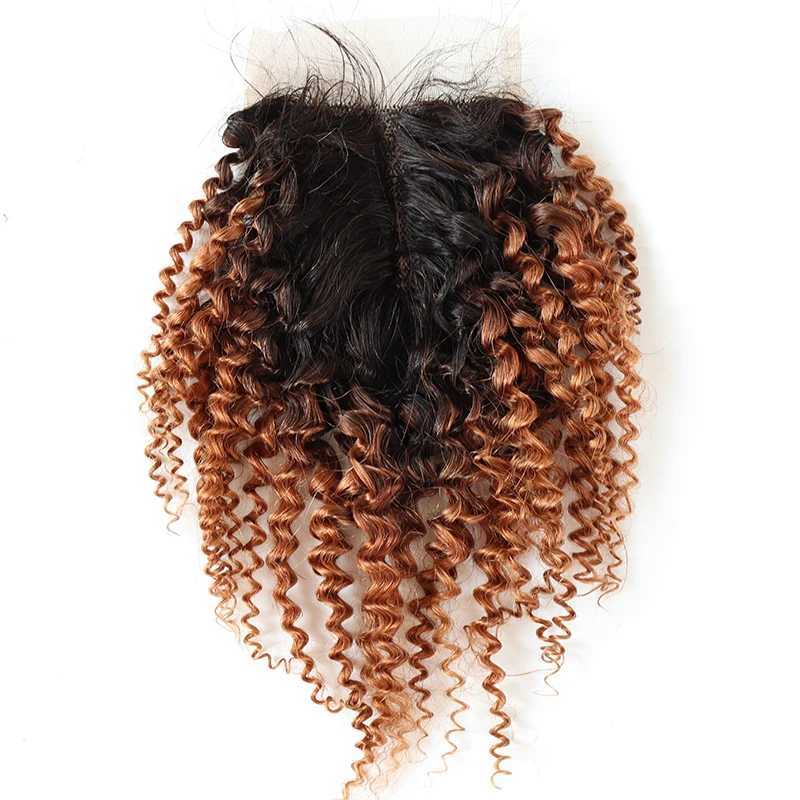 Human Hair Clo 4x4 Kinky Curly Clo With Pre-Plucked Baby Hair Mid Part Human Hair Clo For Women Full HandMade T1B30XJ250120