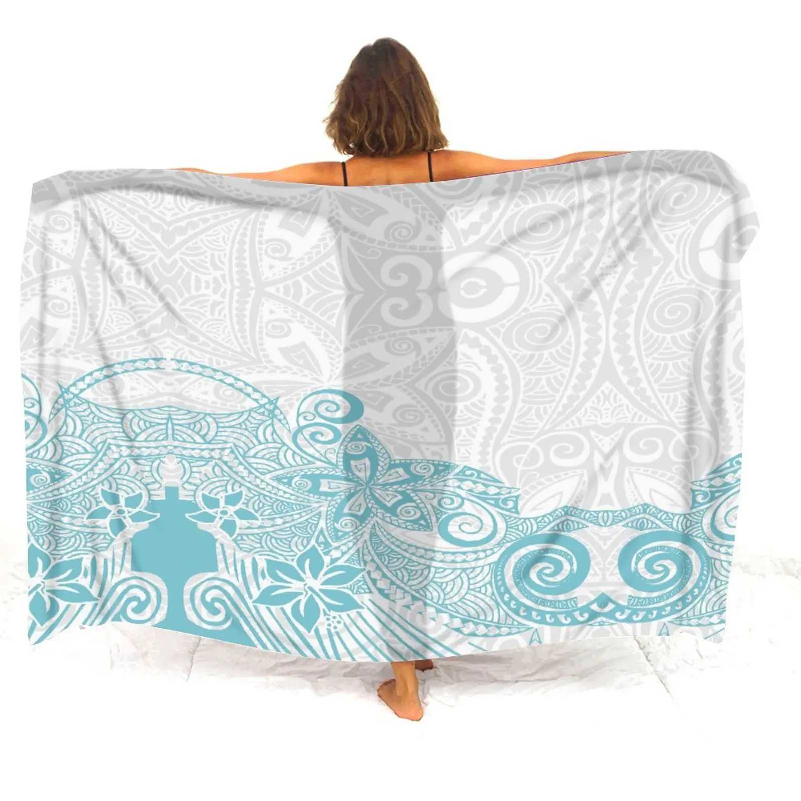 Summer Seaside Beach Pool Party Sarong Scarf Coat Pacific Island Art 2024 New Fashion Sarong Ladies Custom Printed Sarong W250120