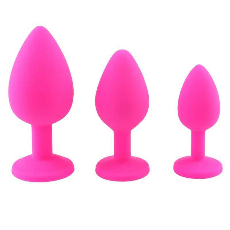 3 Size/set Metal Anal Plug Sex Toys Soft Silicone Butt Plug For Women/Men/Couples Adult Game Masturbator Anal S/M/L Diamond SexXJ250121