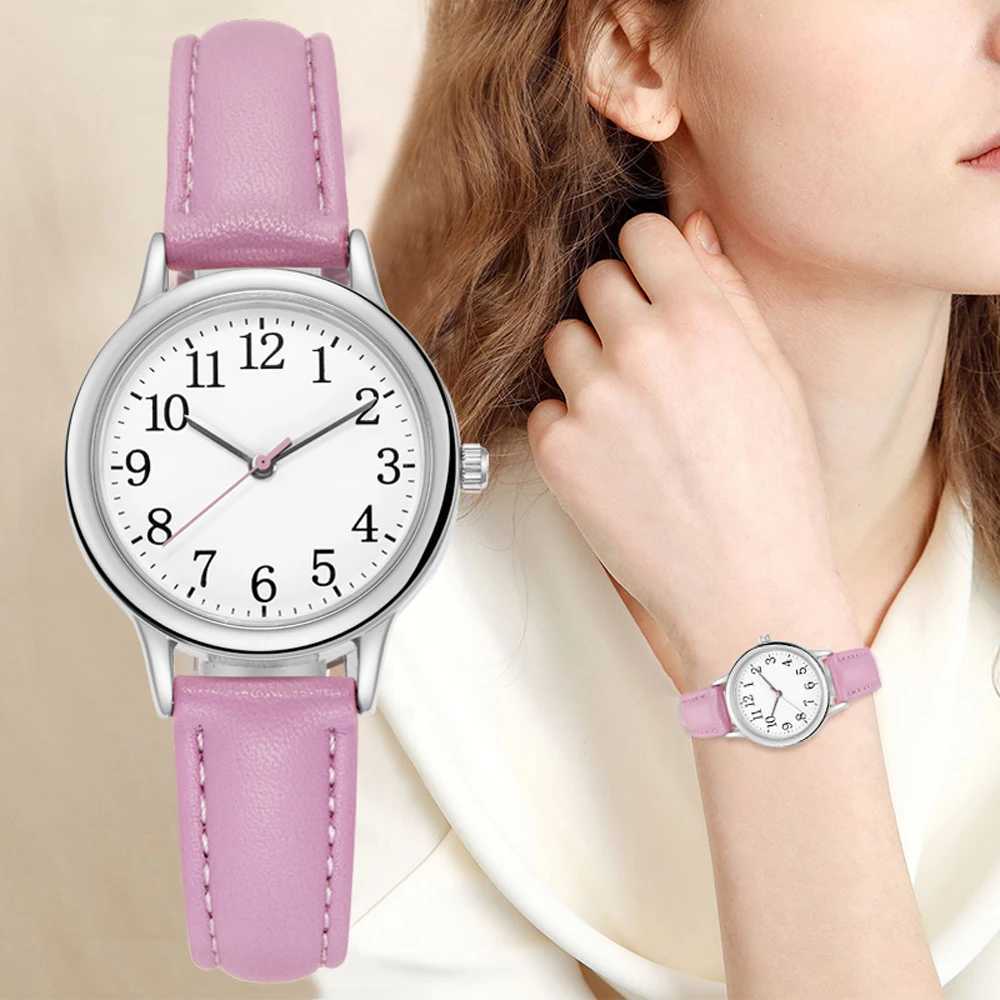 Japan Movement Wen Quartz Watch Easy to Read Arabic Numerals Simple Dial PU Leather Strap Lady Candy Color X250203