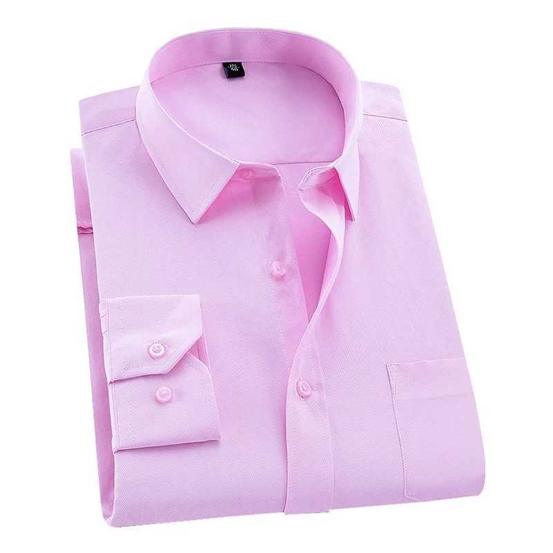 8xl 7xl 6xl 5xl Men Shirt Long Sleeved Man Business Causal Dress Shirts Twill White Yellow Shirt Brand Formal Work ShirtsXJ250121