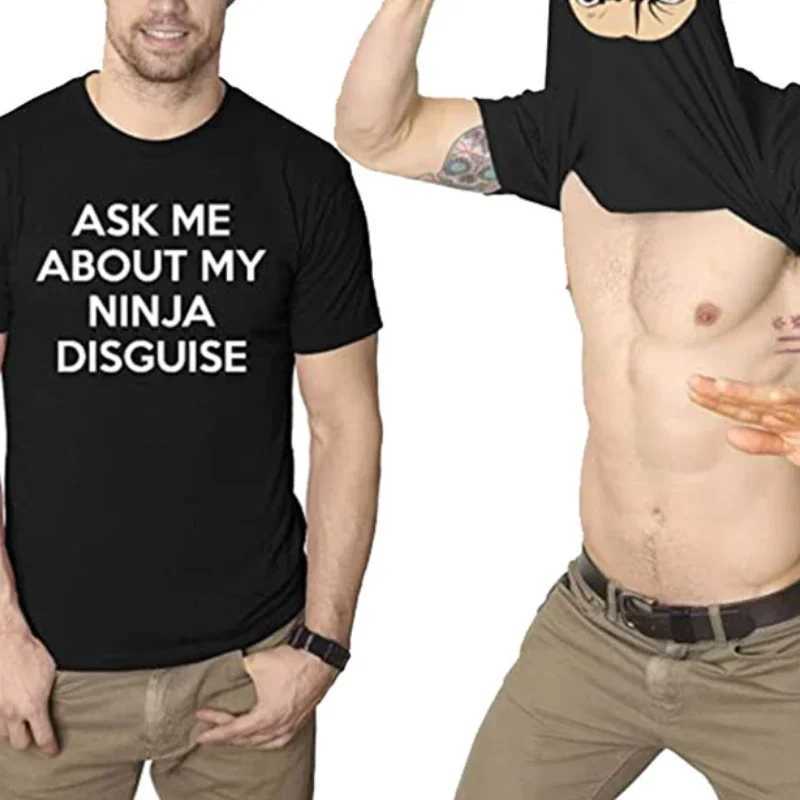 XS-4XL Mens Ask Me about My Ninja Disguise Flip T Shirt Funny Costume Graphic New Mens Cotton T-Shirt Humor Gift Women Top Tee X250203
