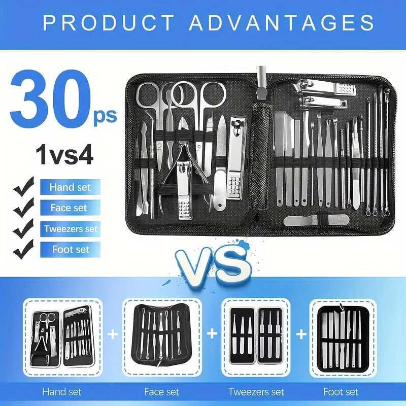 30 pcs Nail Clippers Manicure Tool Set With Portable Travel Case Cuticle Nippers And Cutter Kit Professional Nail Clippers PXJ250121