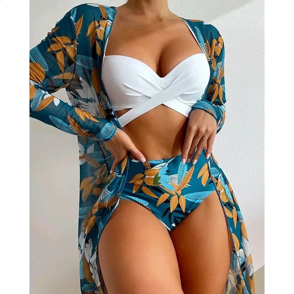 Summer Bikini Beach Skirt Cover Up Swimsuit Women Ruffle Biquini Bathing Suit Wear Swim 250121