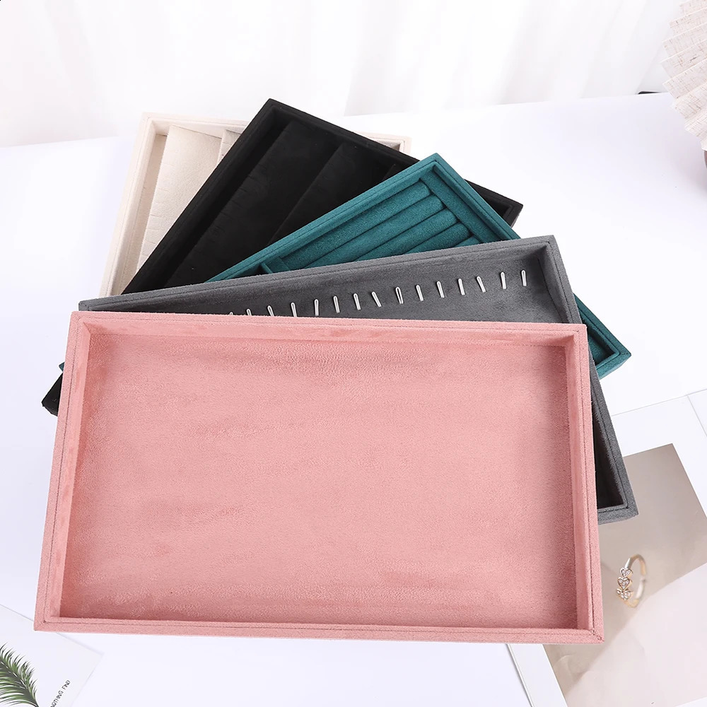 Fashion 1 Pcs Velvet Jewelry Display Tray Multicolor Organizer Holder Box Necklaces Bracelets Rings Storage Show Tray Case 250117