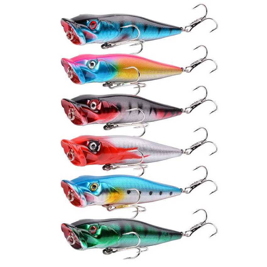 Aorace 1pcs Big Popper Fishing Lure Artificial Fishing Bait Crankbait Wobbler High Carbon Steel Hook Fishing LuresXJ250122