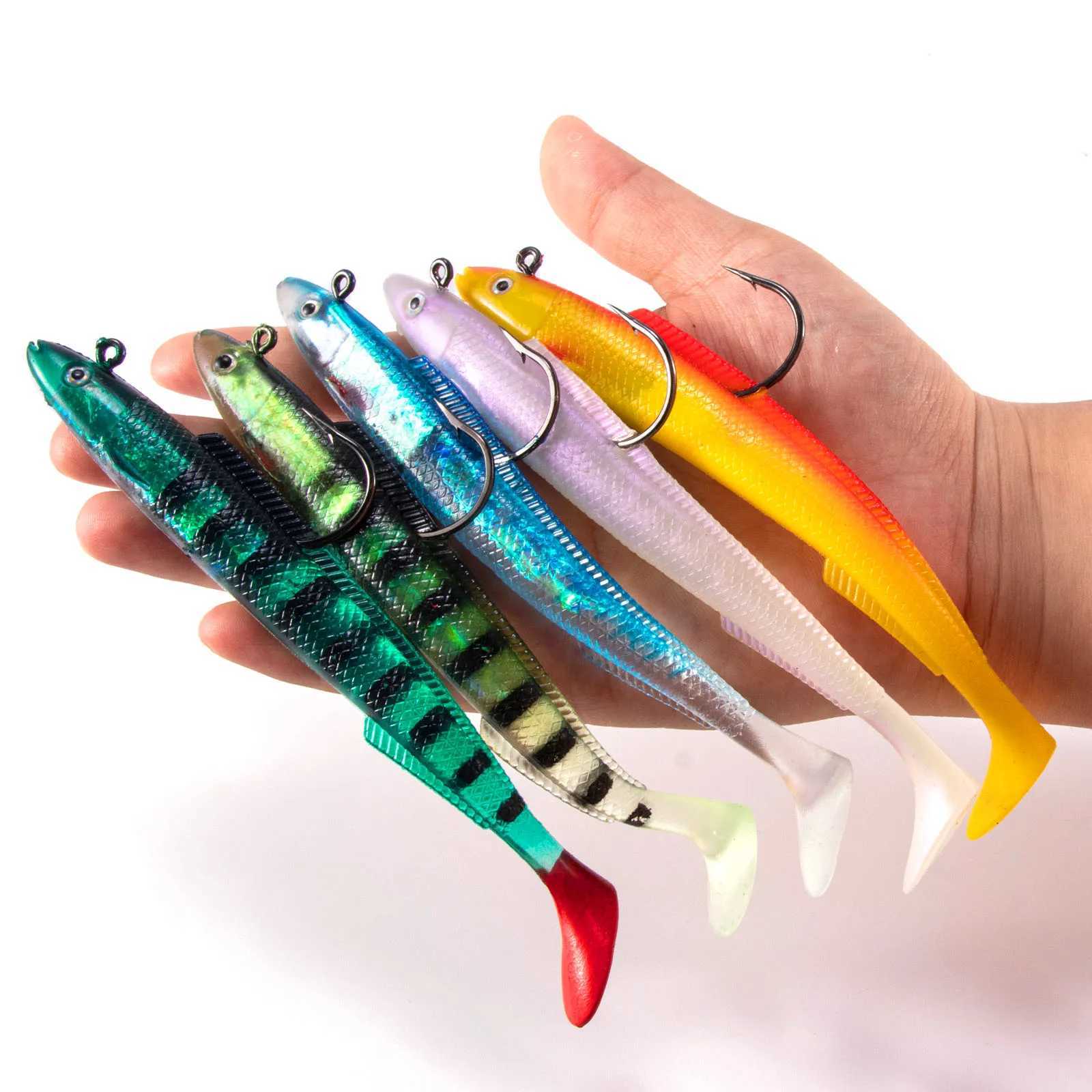 3pcs Sandeel Fishing Lure 15cm/30g Jig Head Soft Lure with Paddle-Tail Swimbait Pre-Rigged for Sea Fishing Bass Pike Trout PerchXJ250122