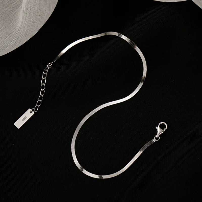 Fashion Silver Color Titanium Steel Geometric Snake Chain Anklet For Women Foot Jewellery Ornaments Feel Versatile Foot RingsXJ250121