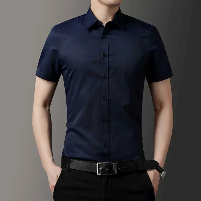 Man Tops Dress Shirt Shirts and Blouses for Men Plain Clothing Business Slim Fit Hipster Xxl Fashion 2024 S Regular NewXJ250121