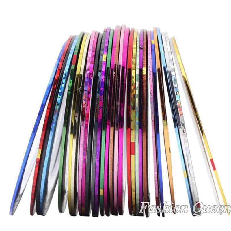 10pcs Nail Striping Tape Metallic Yarn Line 3d Nail Art Tool Color Rolls Nail Decals DIY Nail Tips Sticker DecorationXJ250120
