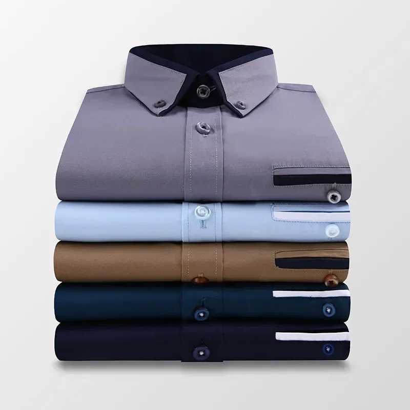 7 Colors Cotton Long-sleeve New Mens Social Shirt Slim Formal Soft Office Wear Dress Shirt Tees Comfortable Male Clothes BrandXJ250121