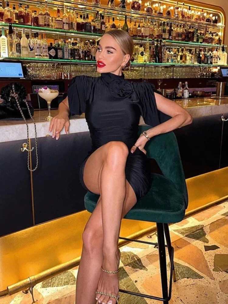 CNYISHE Tank Solid Casual Sexy Club Women Dresses Sveless Fashion Outfits Turleneck Sheath Slim Bodycon Fe Vestidos RobesXJ250115