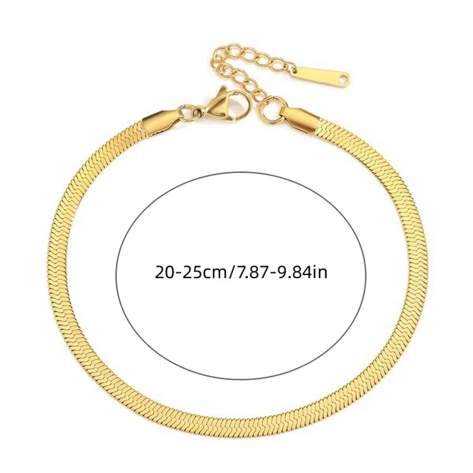 Simple Versatile Stainl Steel Anklet WomenS 4mm Vacuum Gold Plated Light Luxury foot accories For Women XJ250121