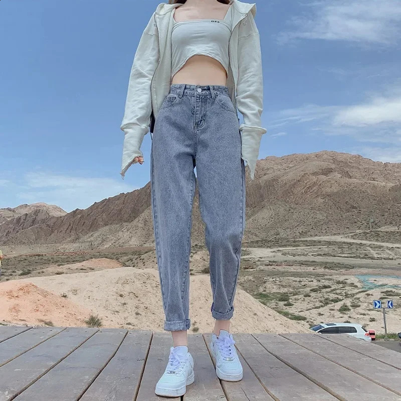 Harlan Jeans AutumnWinter Salt System HighWaisted LooseFit Casual Slimming StraightLeg NinePoint Old Man Pants 250109Z