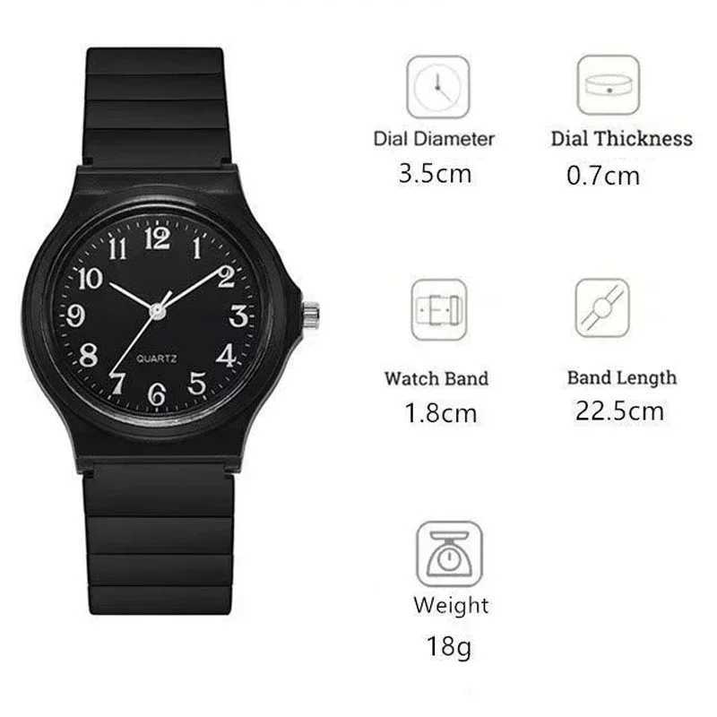 YIKAZE Small Black Watches Childrens Watch Primary Secondary School Girls Simple Quartz Clock Wens Fashion Quartz Wristwatch X250203
