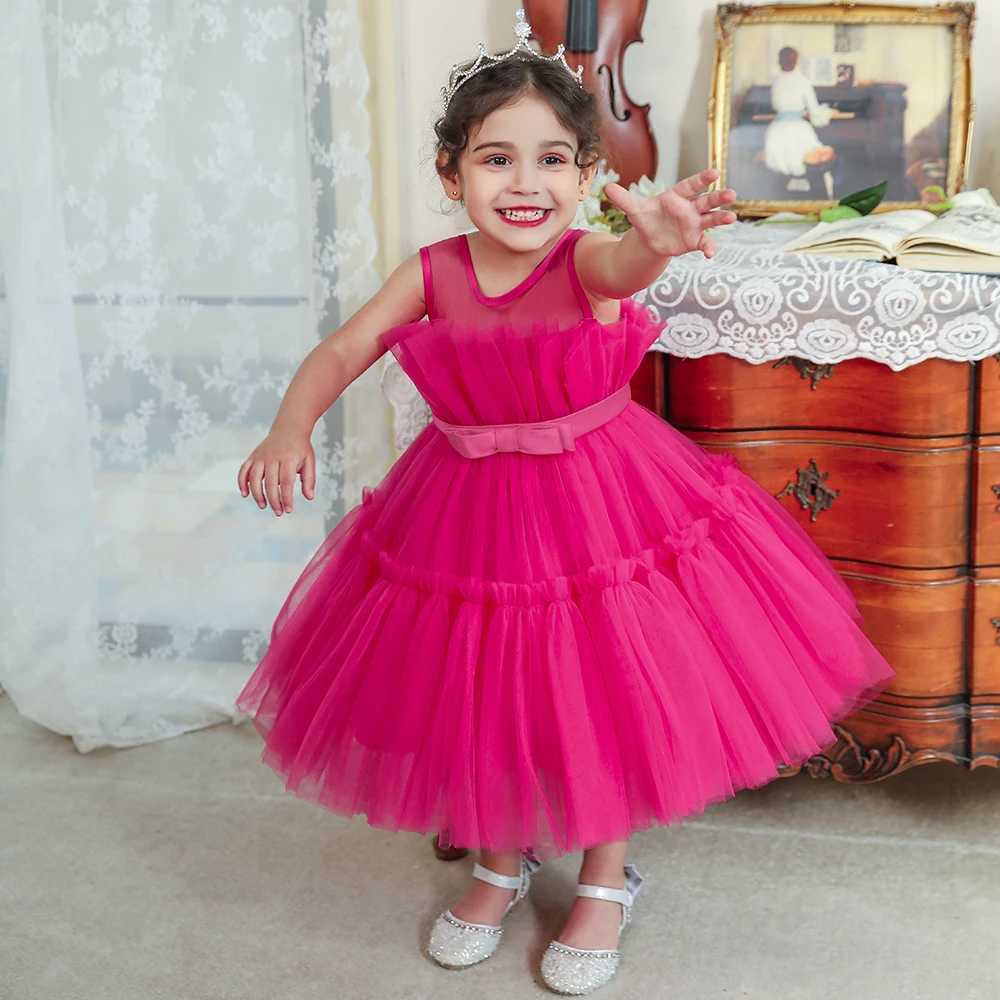 Baby Newborn Girl Dress1 Year 1st Birthday Party Dresses Baptism White Clothes 9 12 Months Toddler Fluffy Outfits Baby Dress X250203