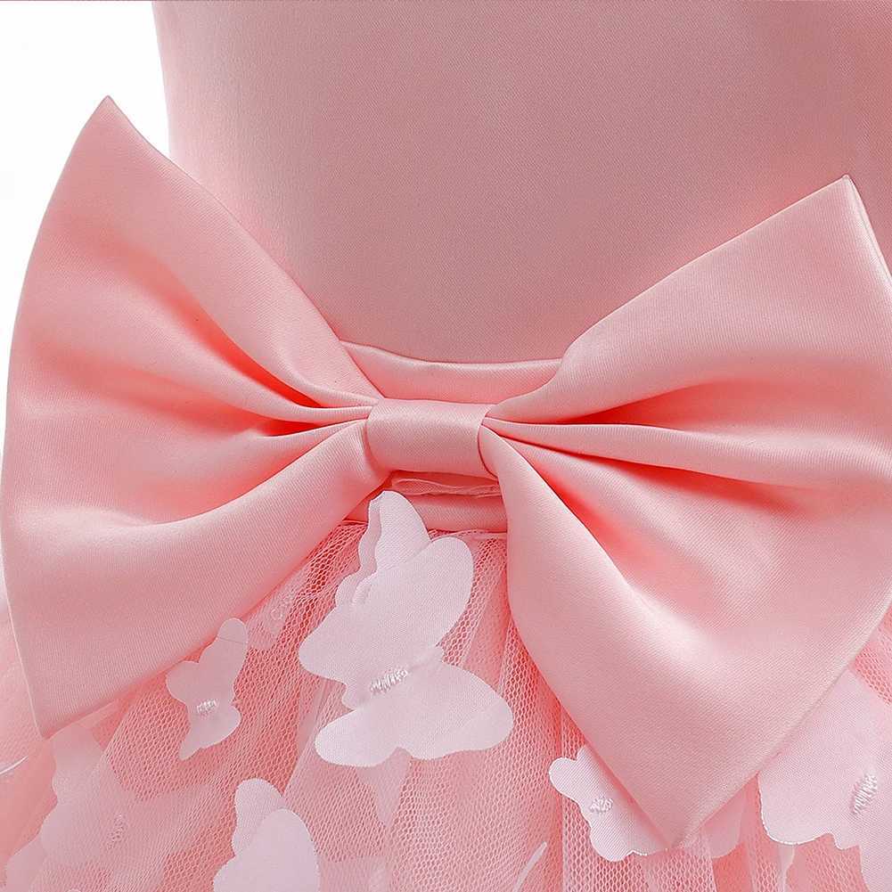 Baby Girls Baptism Dress Childrens Cotton Mesh Princess Dress Kid Flying Sleeve Christening Dresses Butterfly Tutu Clothes X250203