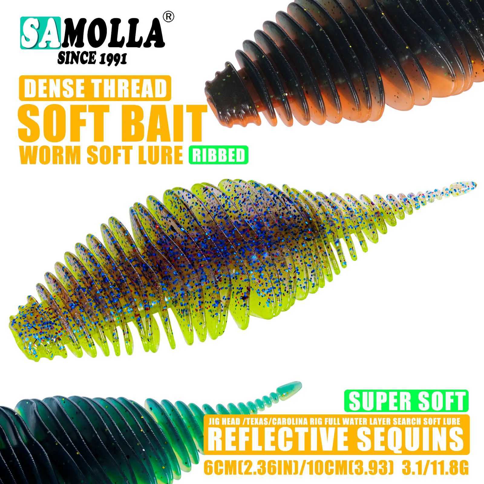 SAMOLLA Worm Silicone Soft Lure Fishing Lure Bellows Gill Artificial Pike Bass Swimbait Rig For Fishing Baits leurre soupleXJ250122