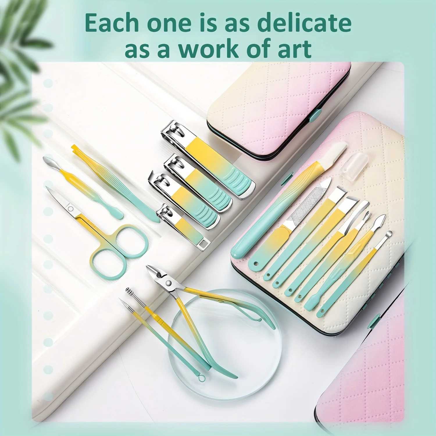 7-18pcs Gradient colors Manicure Set Pedicure Sets Nail Clippers High-quality Steel Professional Nail Cutters Tools with TravXJ250116