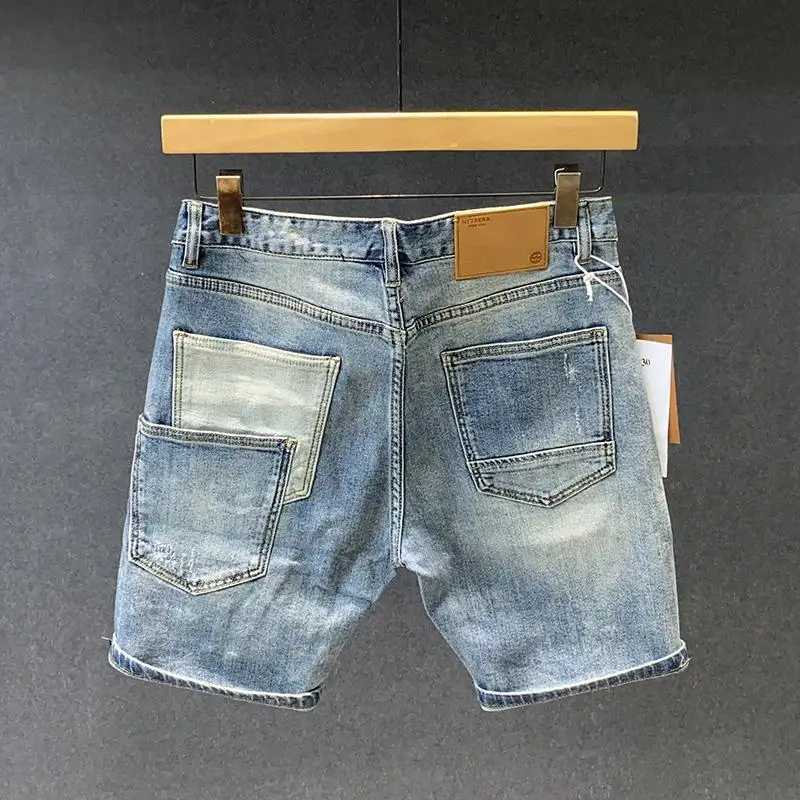 New Korean StyleHarajuku Fashion Designer Luxury Hip Hop Boyfriend Summer Casual Denim Spliced Jeans for Men Classic Jeans Male X250203