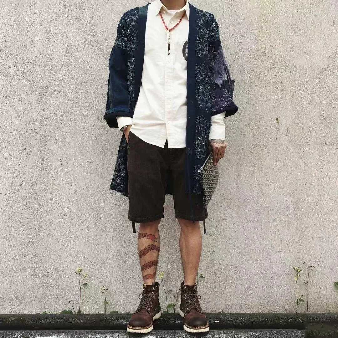 Newly arrived VISVIM 23SS FLUXUS03 Nakamura Japanese casual loose splash denim shorts mens shorts X250203