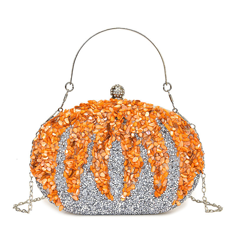 Banquet Women's Bag With Inlay, Dinner Korean Version Rhinestone Bag, Hand-Held Diamond Inlay Versatile, Oval Hand-Held, Single Shoulder Crossbod