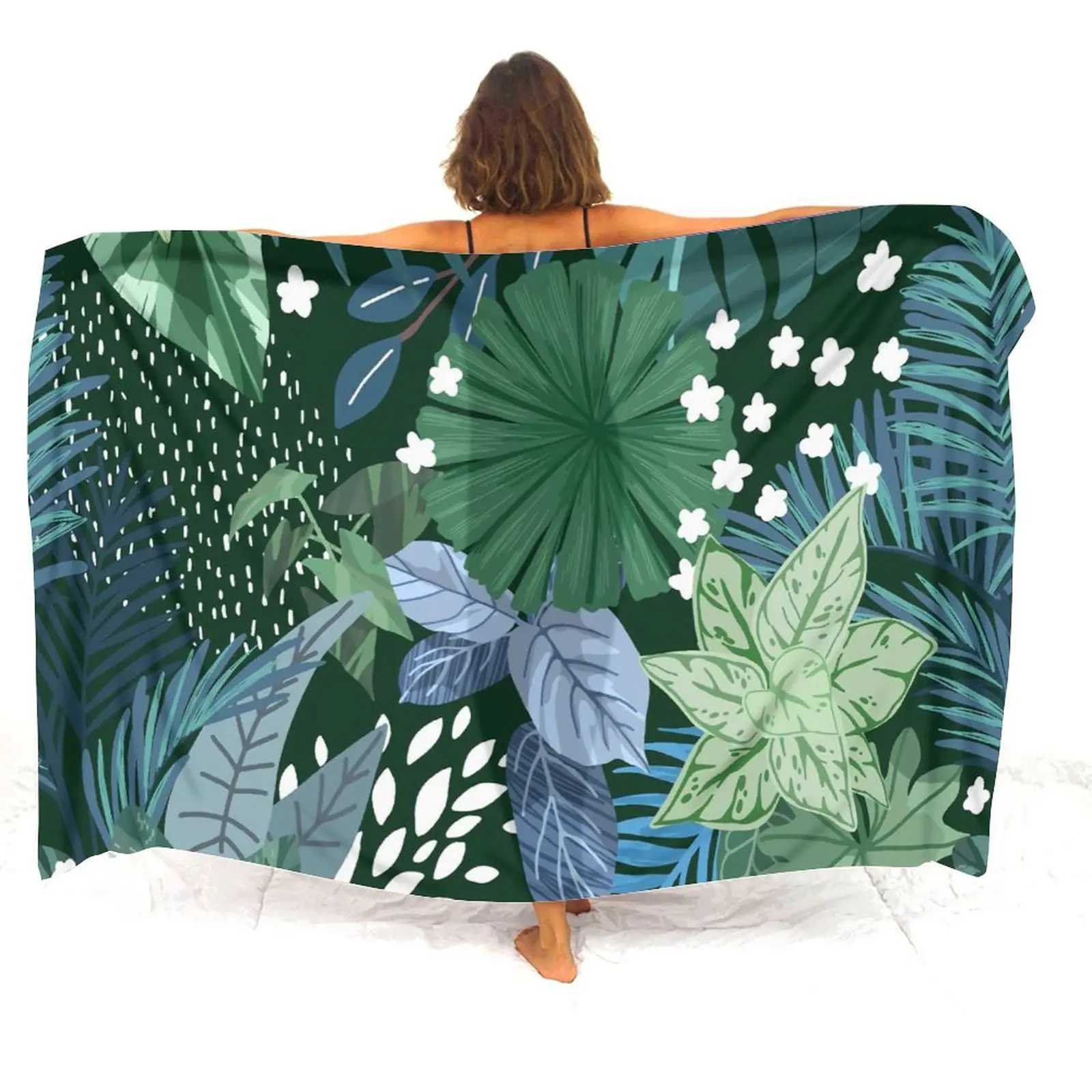Summer Ladies Sarong Polynesian Sarong Seaside Bikini Anti-Slip Coat Shade Sarong Scarf Temperament Elegant Shl Sarong Custom W250120