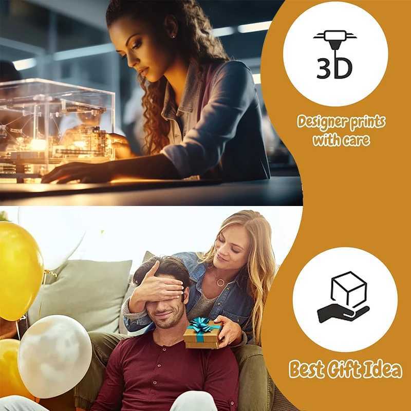 Luminous 3D Printed Articulated Dragon Crystal Sculpture Dragon Egg Gem Dragon Fidget Toy For Autism Christmas Gift Office Decor Z250220