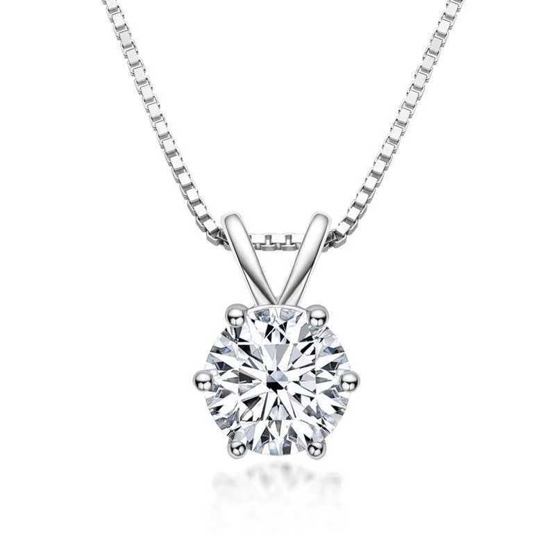 PureNew Fashion Moon Moissanite Necklace for Women 100% Real Womens Moissanite Diamond Necklace Wedding Party Gift JewelryXJ250114