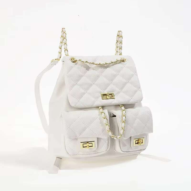 2024 New Fashion Women's Backpack Academy Style Small Fragrant Wind Gge Chain Bag Niche Leisure Girl's Backpacks